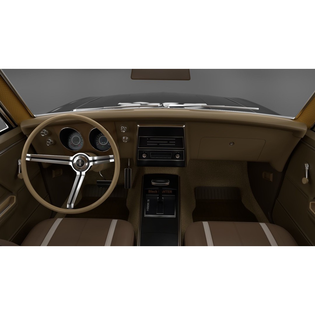 Chevrolet Camaro 1967 3D Model – Low Poly Game Asset, PBR, FBX, OBJ - View 10