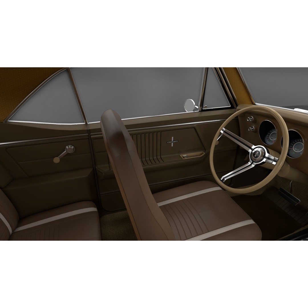 Chevrolet Camaro 1967 3D Model – Low Poly Game Asset, PBR, FBX, OBJ - View 11