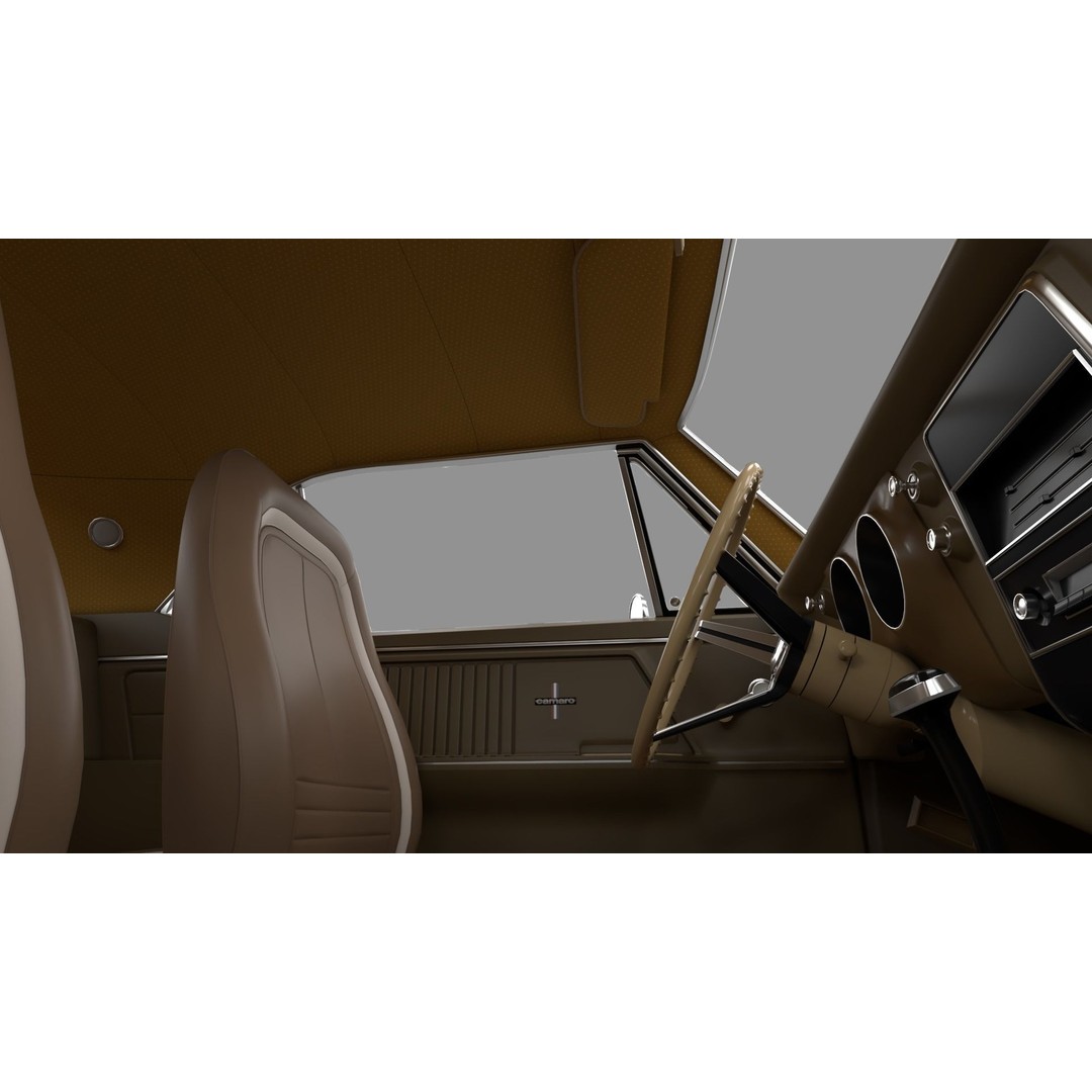 Chevrolet Camaro 1967 3D Model – Low Poly Game Asset, PBR, FBX, OBJ - View 13