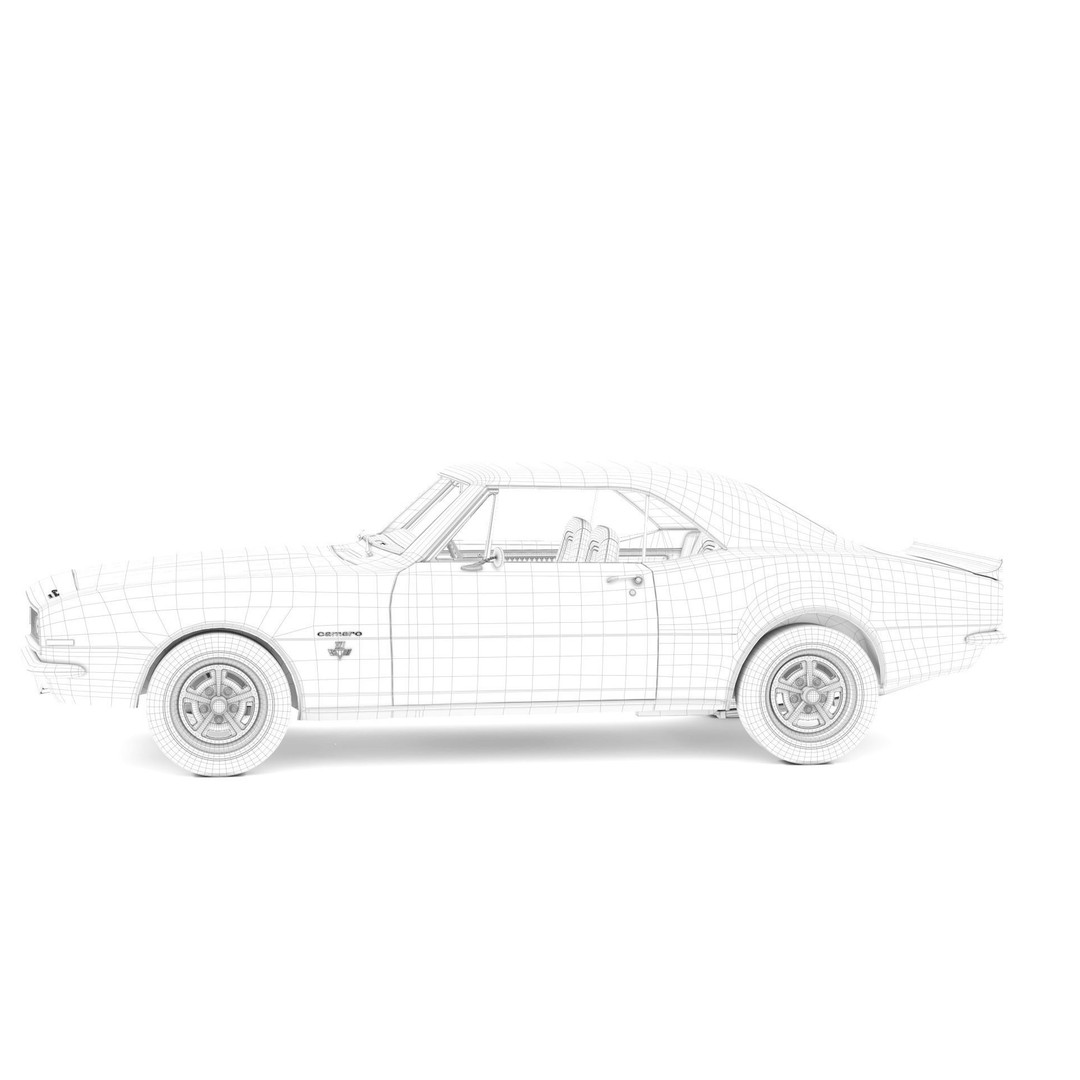 Chevrolet Camaro 1967 3D Model – Low Poly Game Asset, PBR, FBX, OBJ - View 18
