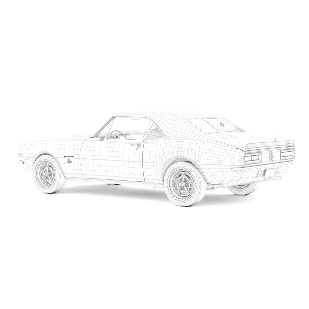 Chevrolet Camaro 1967 3D Model – Low Poly Game Asset, PBR, FBX, OBJ - View 19
