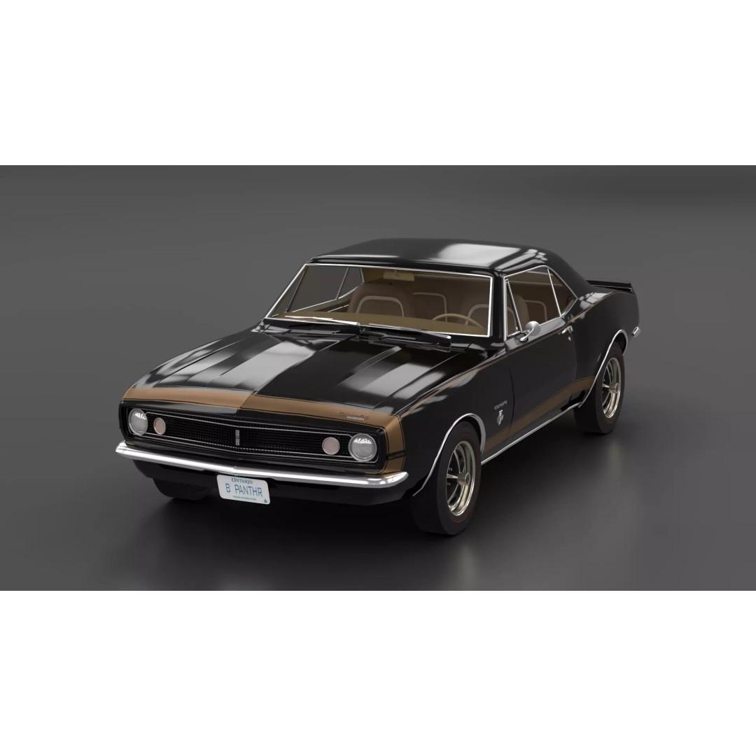 Chevrolet Camaro 1967 3D Model – Low Poly Game Asset, PBR, FBX, OBJ - View 2