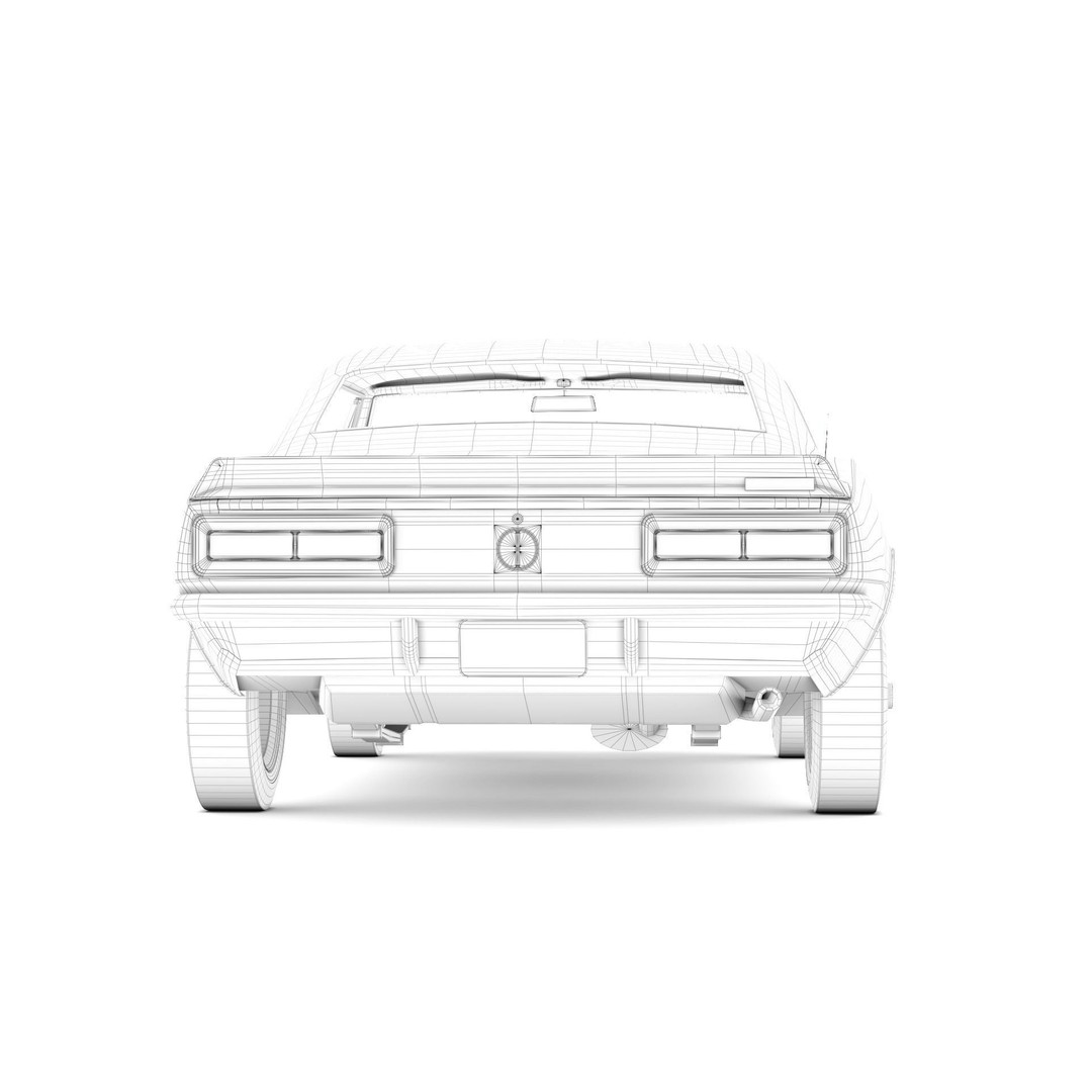 Chevrolet Camaro 1967 3D Model – Low Poly Game Asset, PBR, FBX, OBJ - View 20