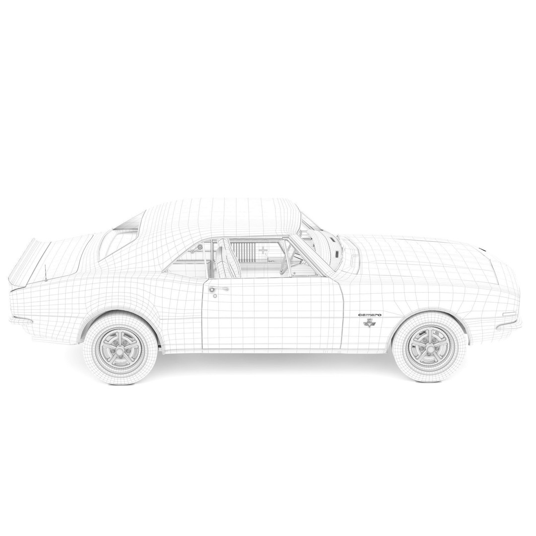 Chevrolet Camaro 1967 3D Model – Low Poly Game Asset, PBR, FBX, OBJ - View 21