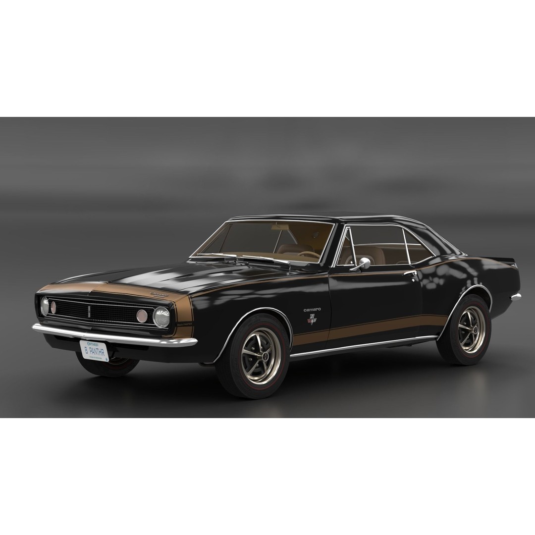 Chevrolet Camaro 1967 3D Model – Low Poly Game Asset, PBR, FBX, OBJ - View 4