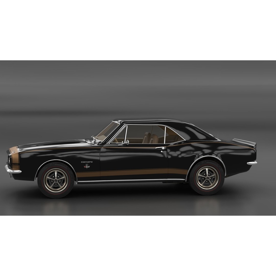 Chevrolet Camaro 1967 3D Model – Low Poly Game Asset, PBR, FBX, OBJ - View 5