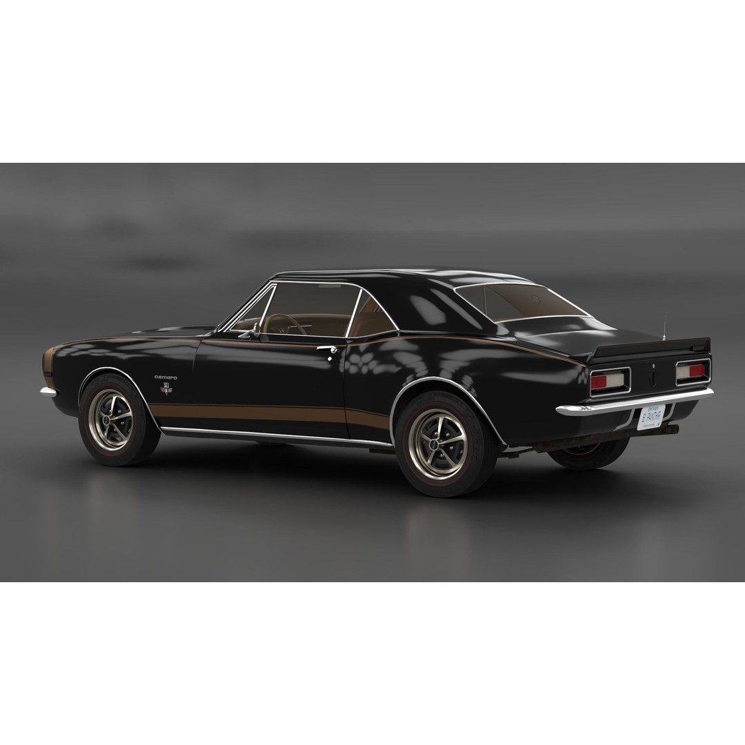 Chevrolet Camaro 1967 3D Model – Low Poly Game Asset, PBR, FBX, OBJ - View 6
