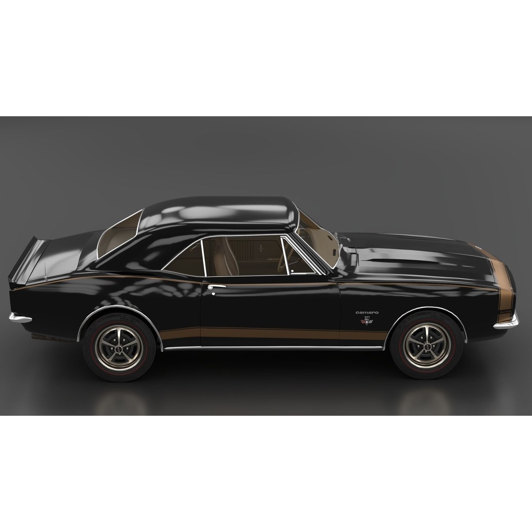 Chevrolet Camaro 1967 3D Model – Low Poly Game Asset, PBR, FBX, OBJ - View 8