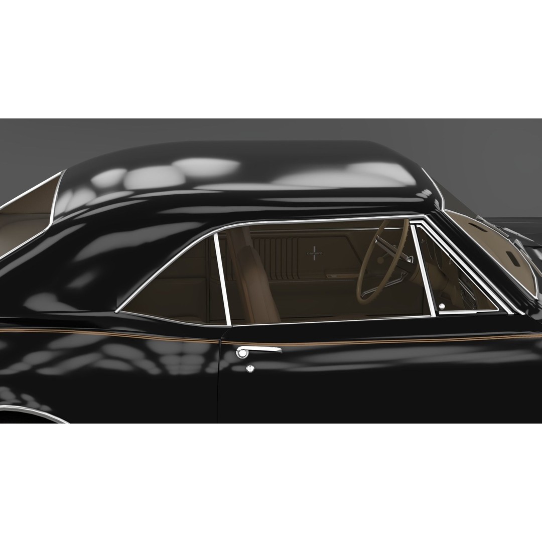 Chevrolet Camaro 1967 3D Model – Low Poly Game Asset, PBR, FBX, OBJ - View 9