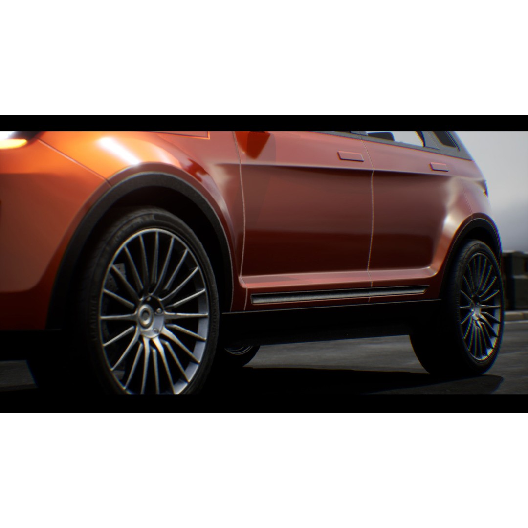 Driveable SUV 3D Model – Realistic Low-Poly Vehicle, FBX, PBR