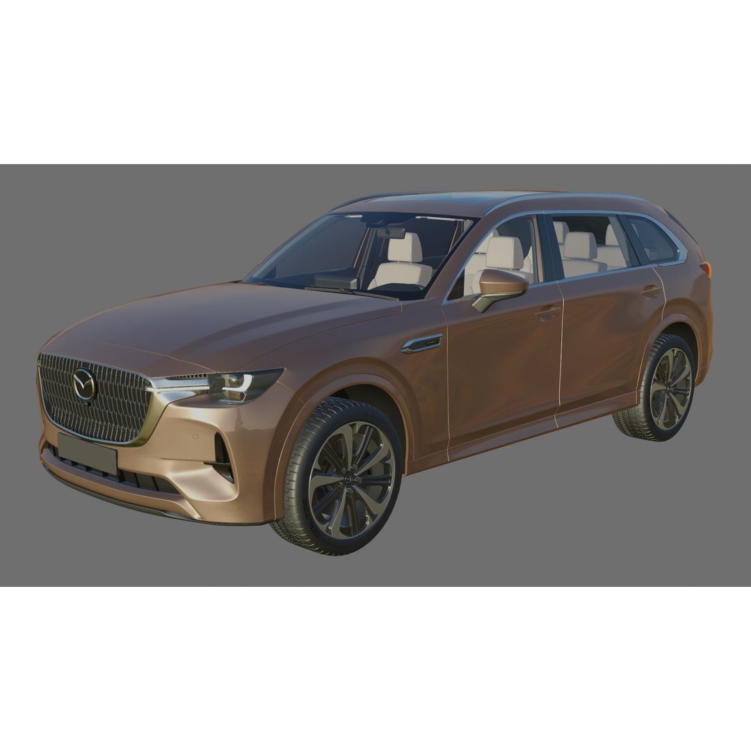 Mazda CX-80 2025 3D Model – Detailed SUV with Interior, FBX, Blender - View 21