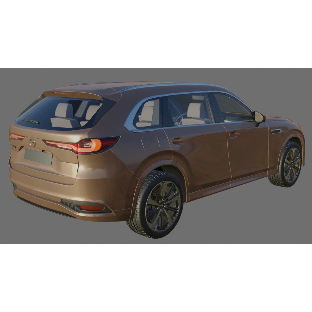 Mazda CX-80 2025 3D Model – Detailed SUV with Interior, FBX, Blender - View 22