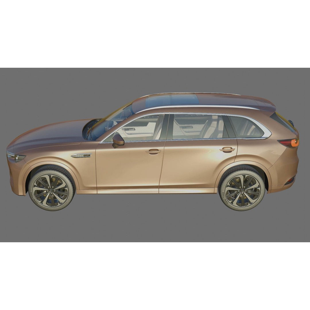 Mazda CX-80 2025 3D Model – Detailed SUV with Interior, FBX, Blender - View 23