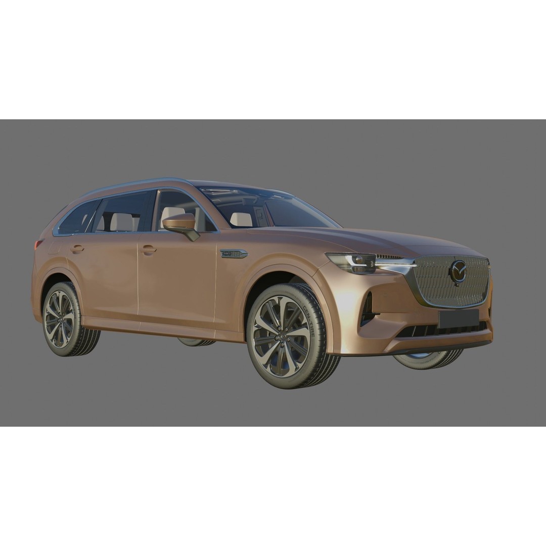 Mazda CX-80 2025 3D Model – Detailed SUV with Interior, FBX, Blender - View 24
