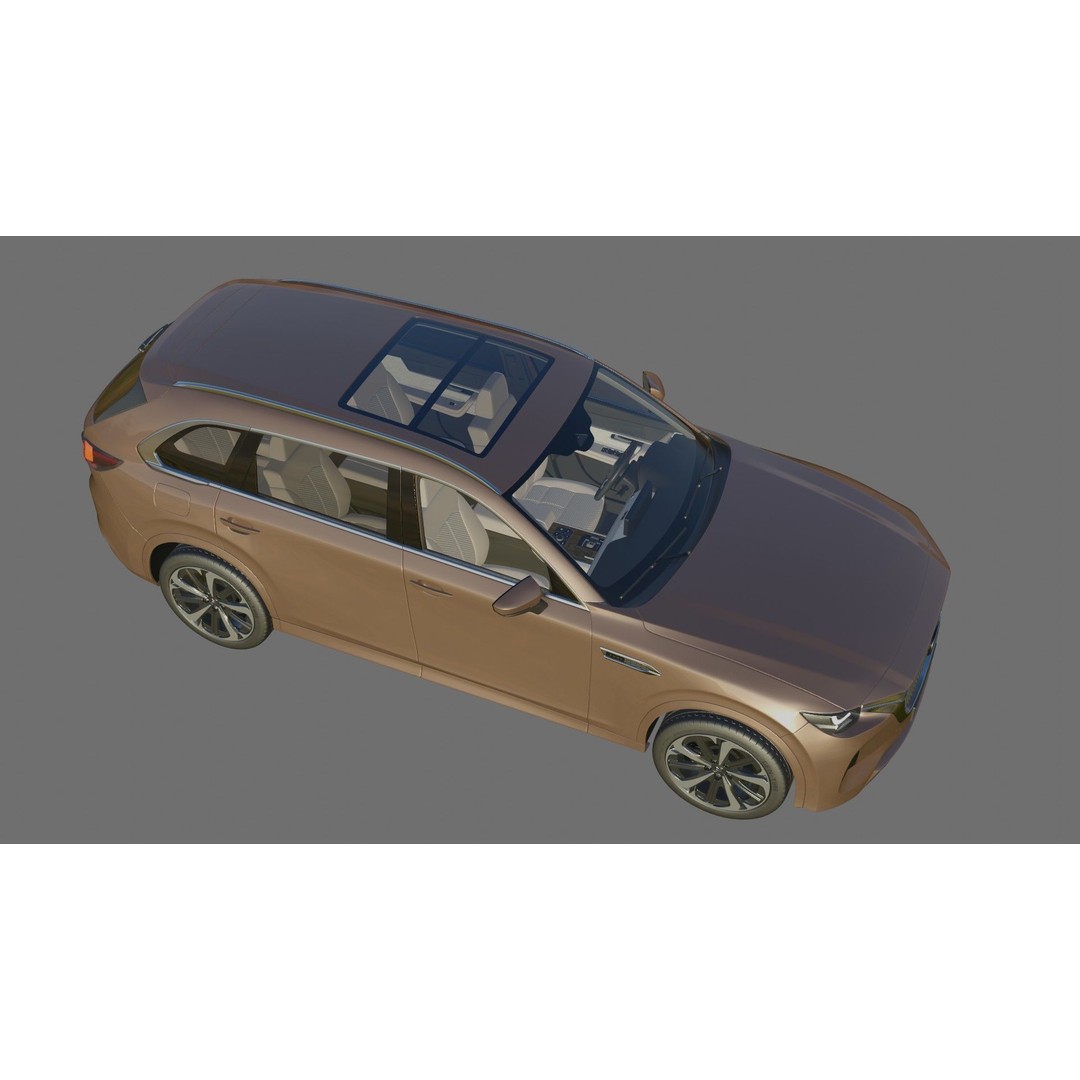 Mazda CX-80 2025 3D Model – Detailed SUV with Interior, FBX, Blender - View 25