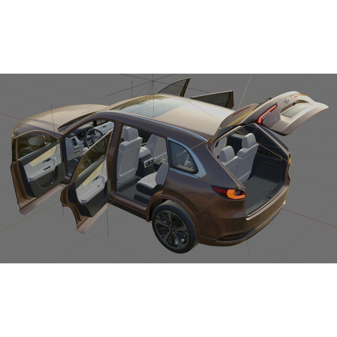 Mazda CX-80 2025 3D Model – Detailed SUV with Interior, FBX, Blender - View 26