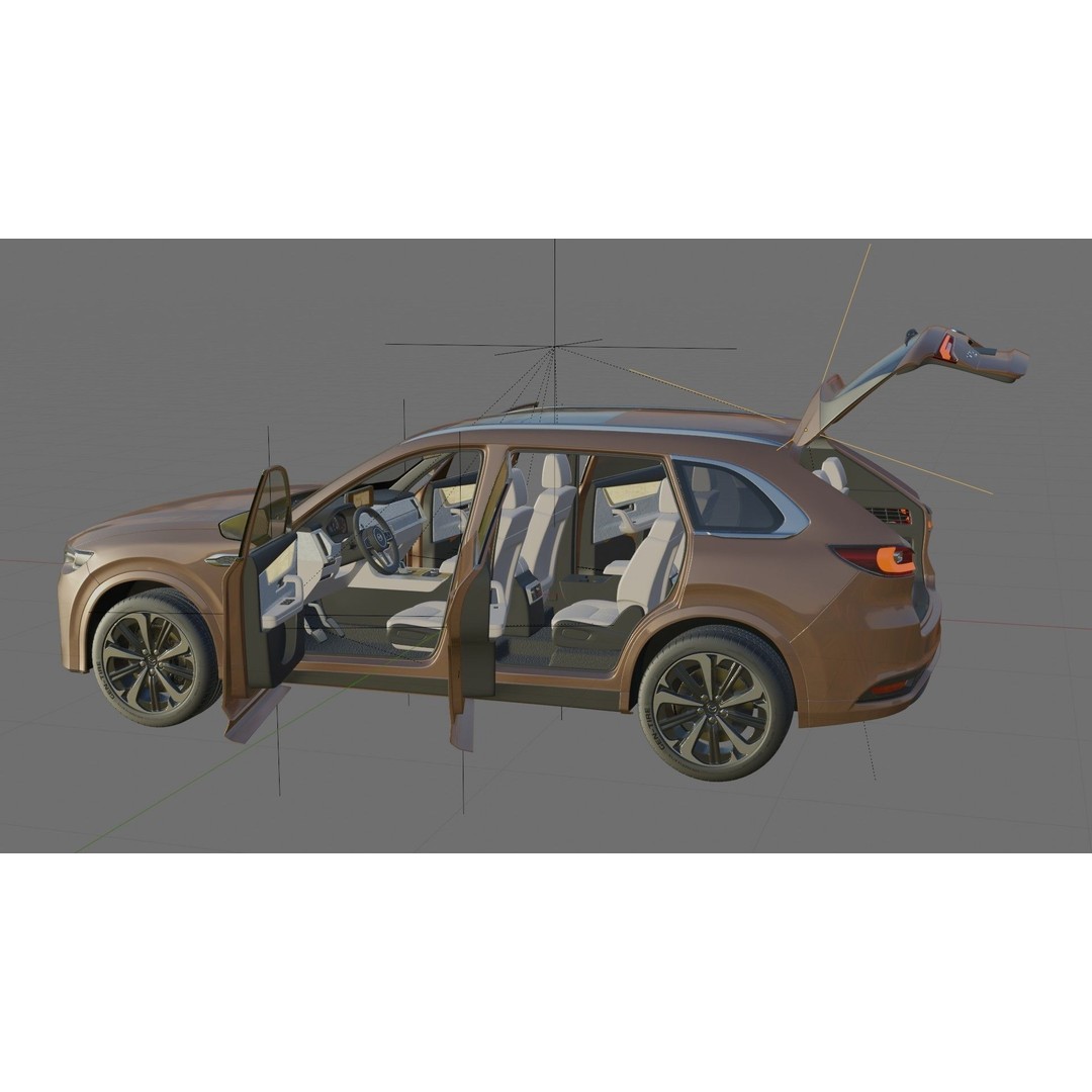 Mazda CX-80 2025 3D Model – Detailed SUV with Interior, FBX, Blender - View 27