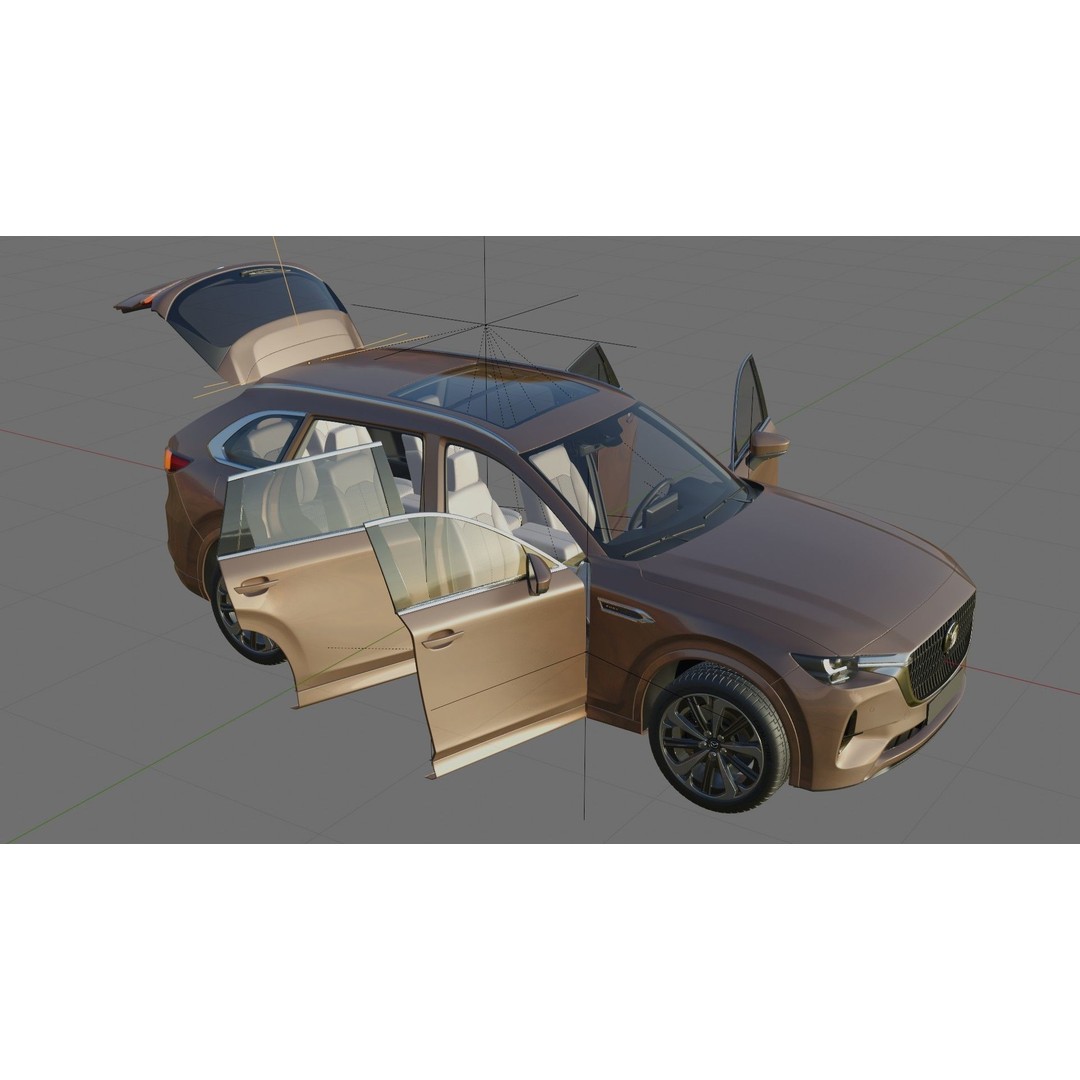 Mazda CX-80 2025 3D Model – Detailed SUV with Interior, FBX, Blender - View 28