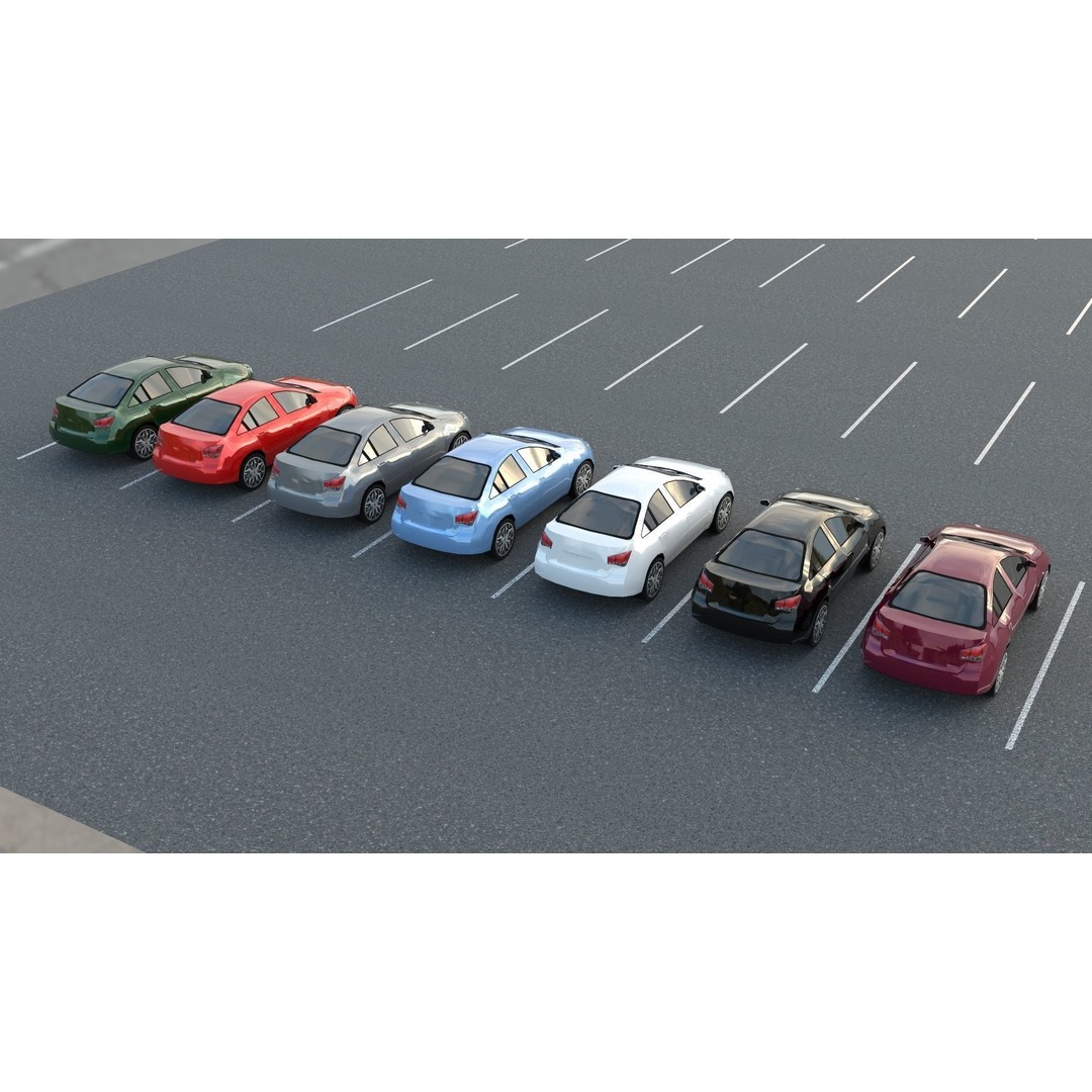 Low-Poly American Cars 3D Model – PBR Vehicle Collection, FBX, OBJ - View 10