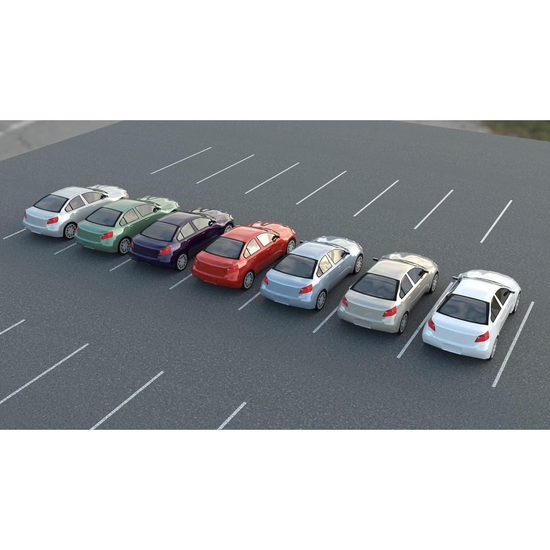 Low-Poly American Cars 3D Model – PBR Vehicle Collection, FBX, OBJ - View 11
