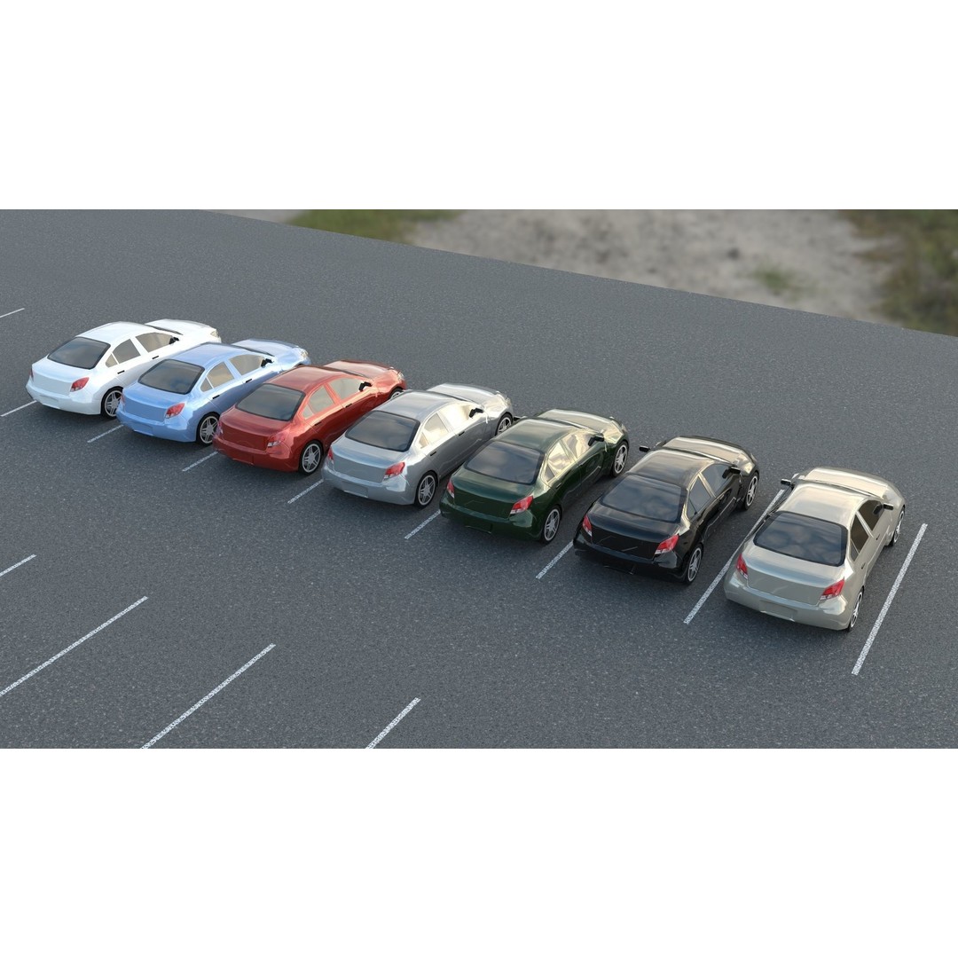 Low-Poly American Cars 3D Model – PBR Vehicle Collection, FBX, OBJ - View 12