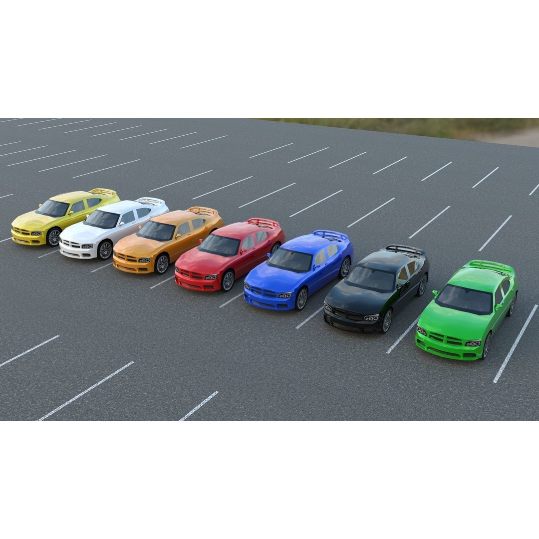 Low-Poly American Cars 3D Model – PBR Vehicle Collection, FBX, OBJ - View 14