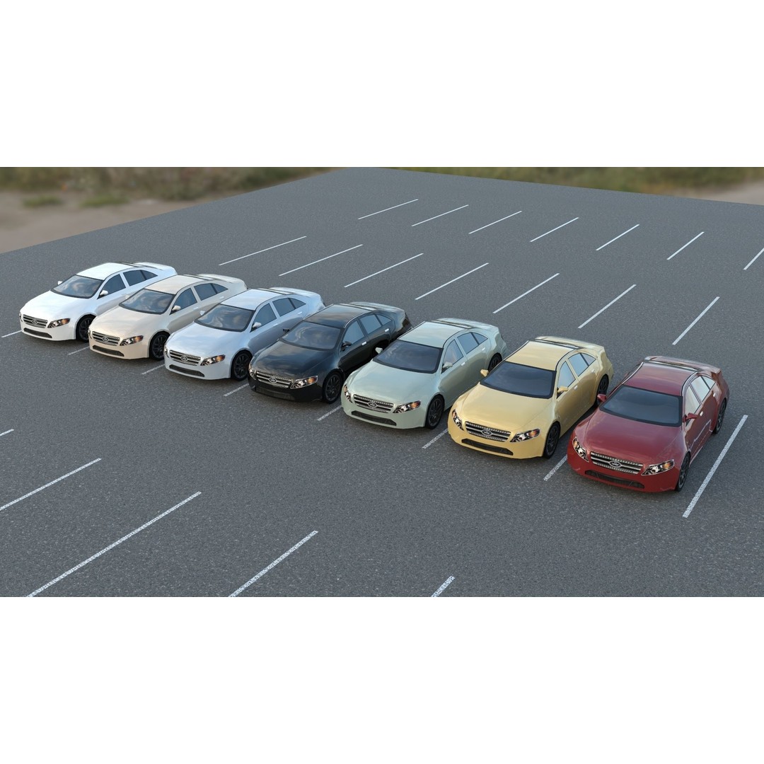 Low-Poly American Cars 3D Model – PBR Vehicle Collection, FBX, OBJ - View 16