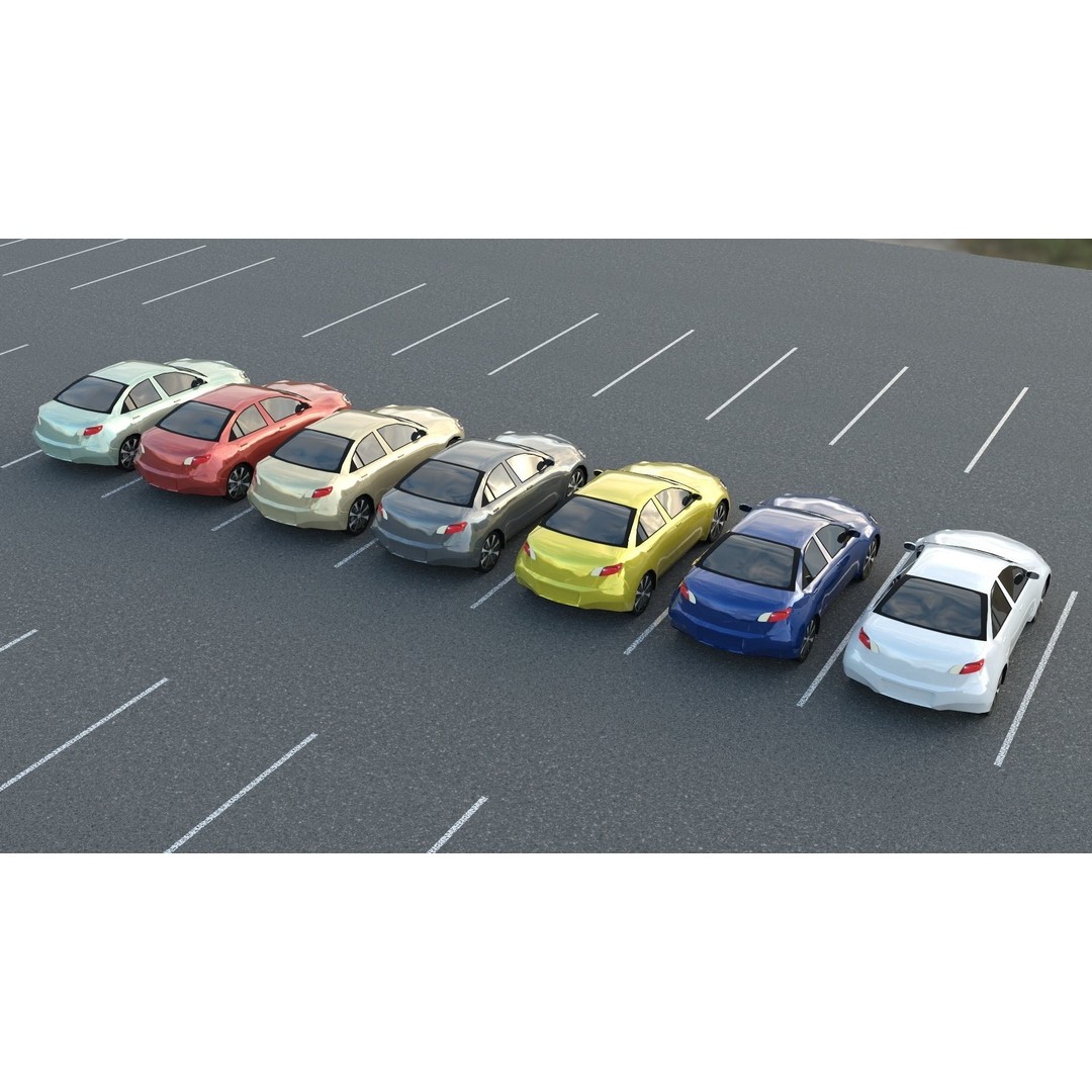 Low-Poly American Cars 3D Model – PBR Vehicle Collection, FBX, OBJ - View 18