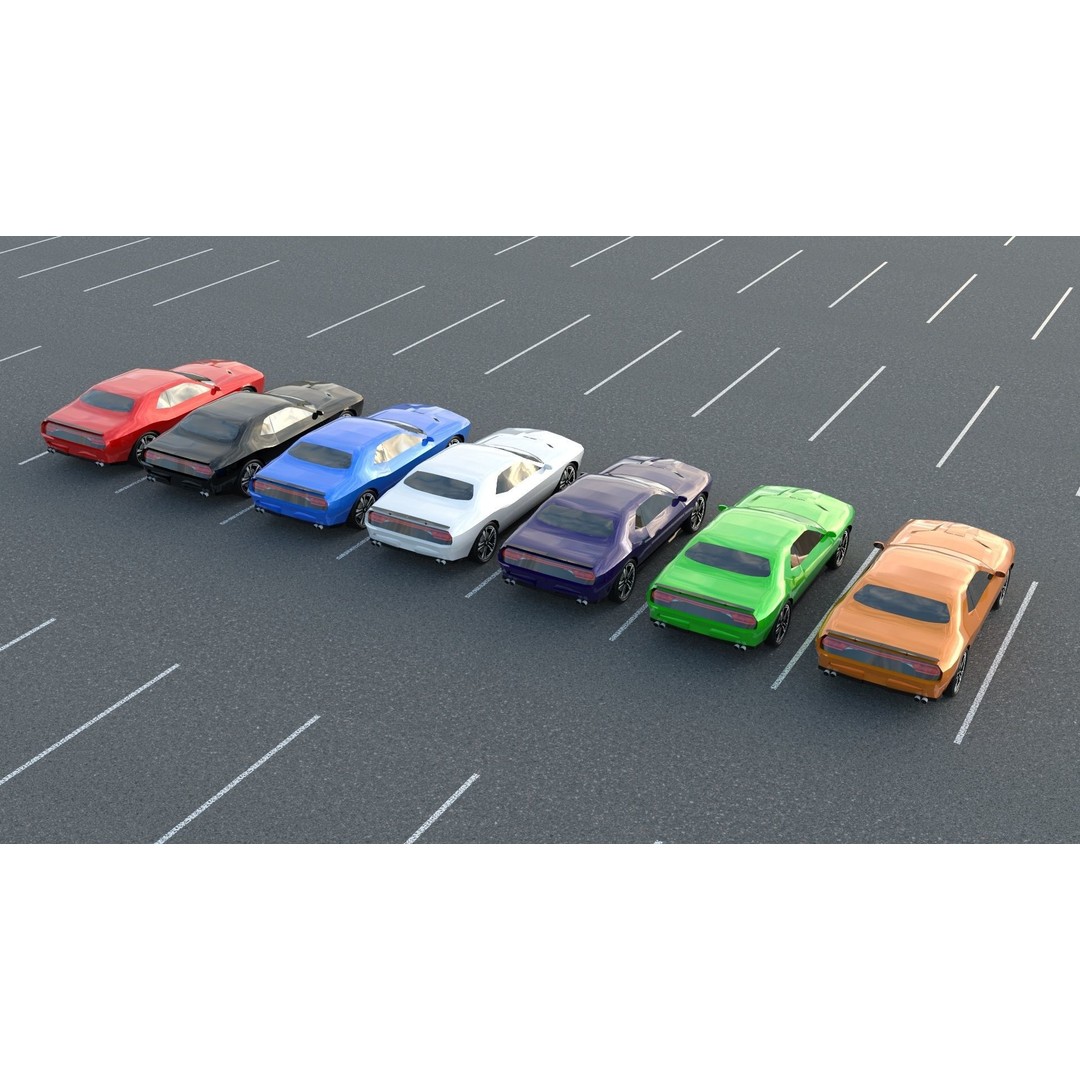 Low-Poly American Cars 3D Model – PBR Vehicle Collection, FBX, OBJ - View 21