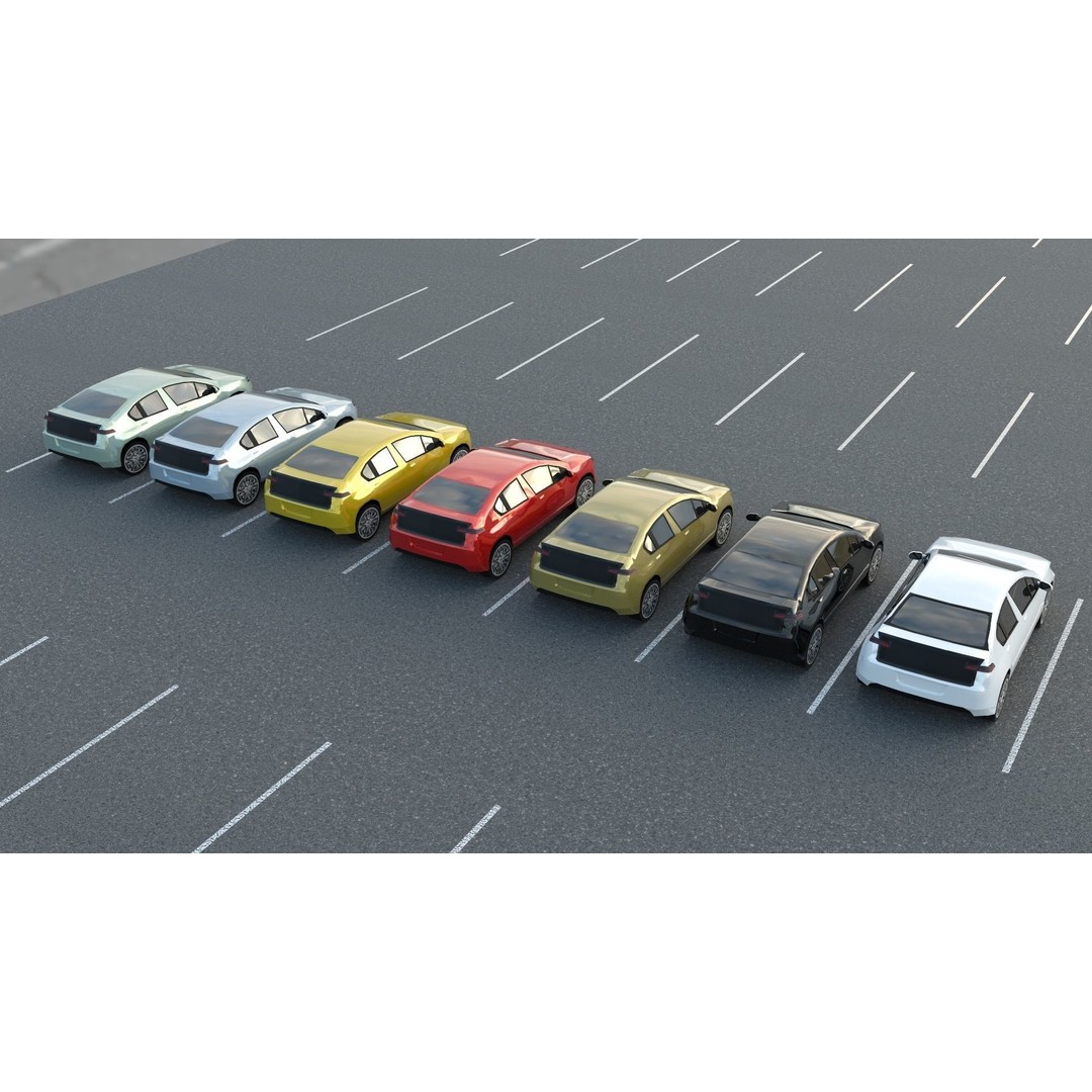 Low-Poly American Cars 3D Model – PBR Vehicle Collection, FBX, OBJ - View 23