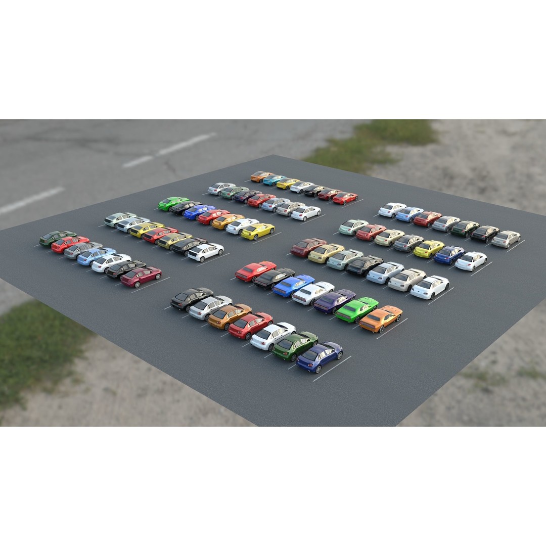 Low-Poly American Cars 3D Model – PBR Vehicle Collection, FBX, OBJ - View 4