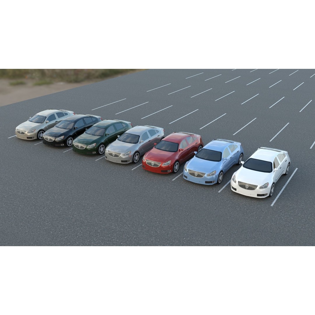 Low-Poly American Cars 3D Model – PBR Vehicle Collection, FBX, OBJ - View 7