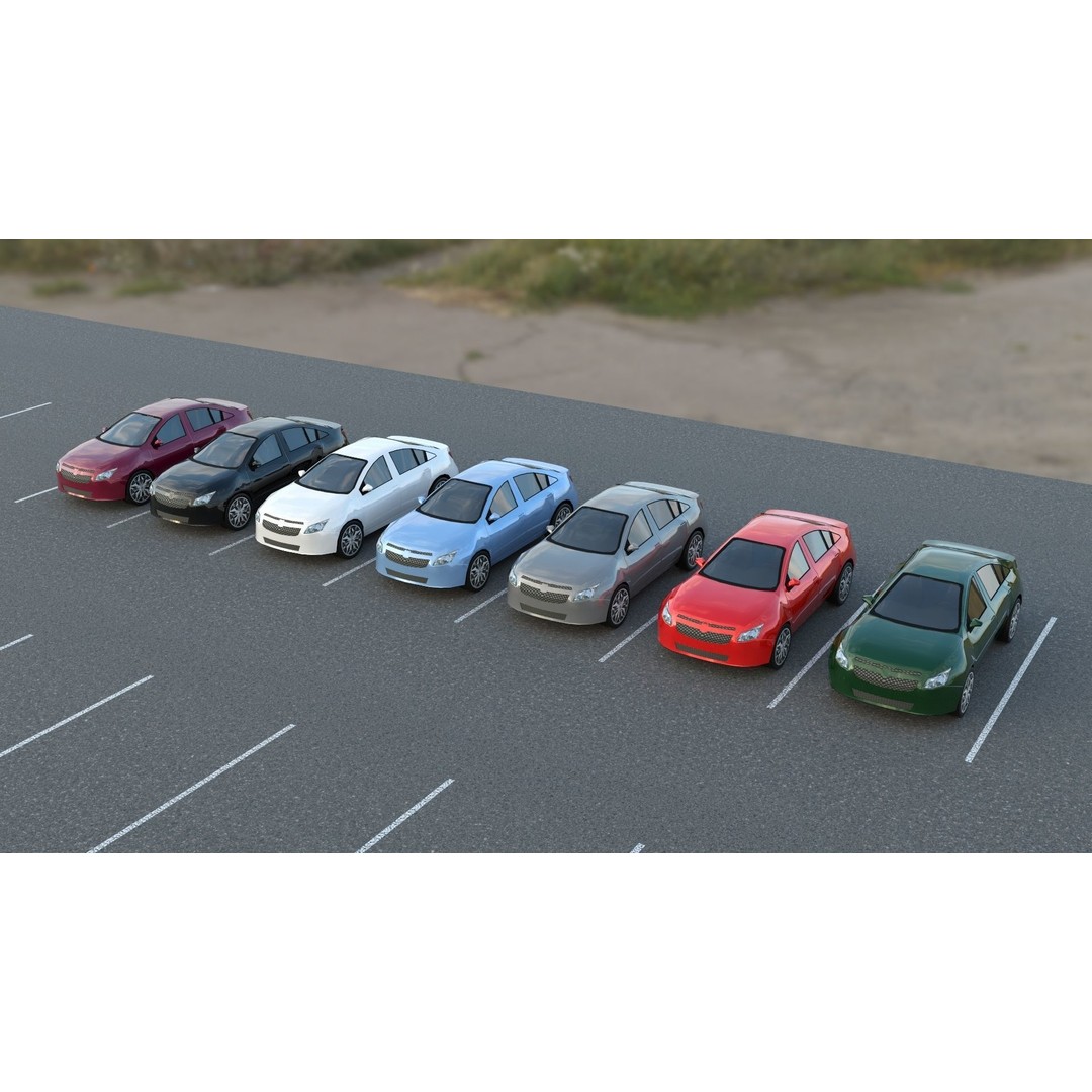 Low-Poly American Cars 3D Model – PBR Vehicle Collection, FBX, OBJ - View 8