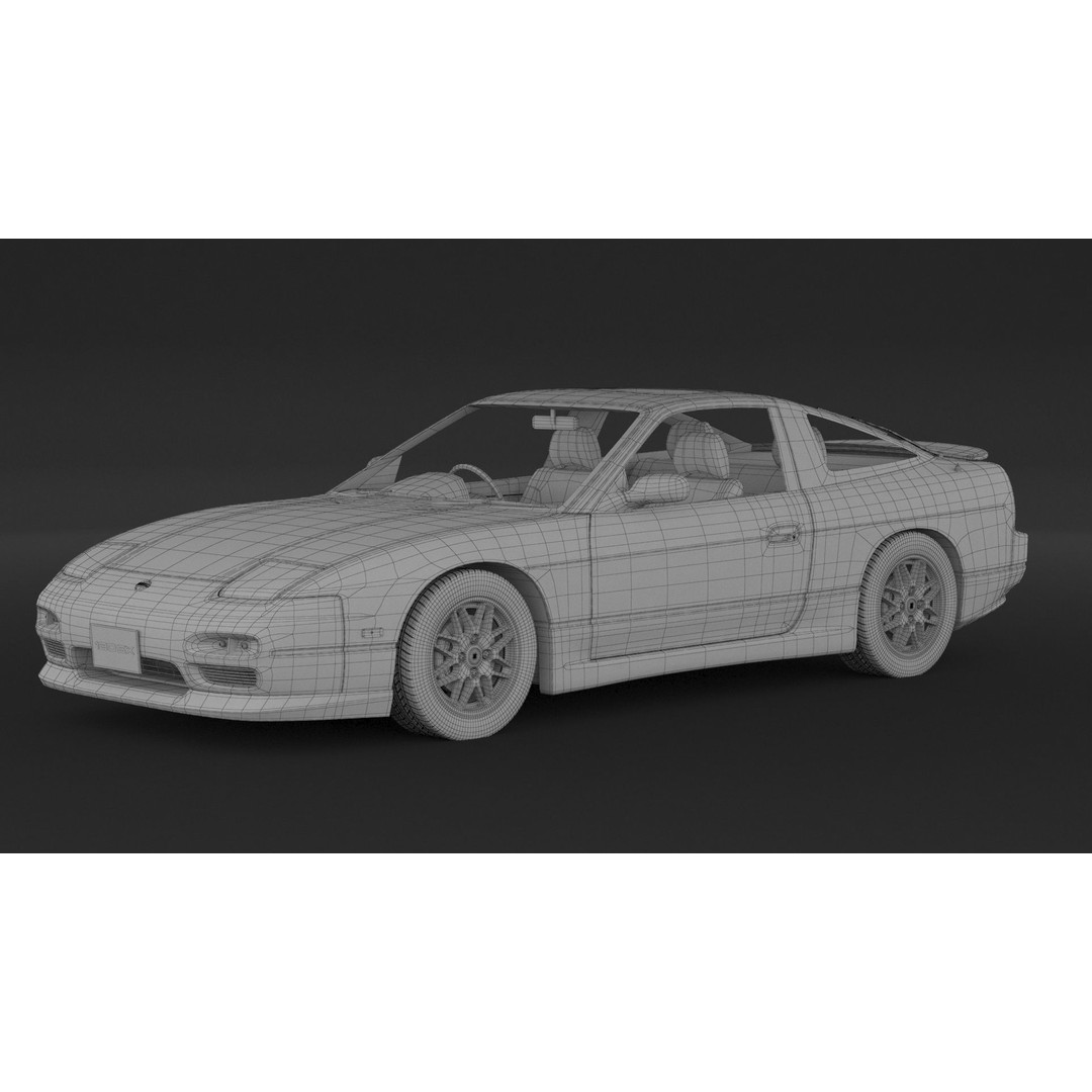 Nissan 180SX 3D Model – High Poly Game Asset, FBX, OBJ Formats - View 10