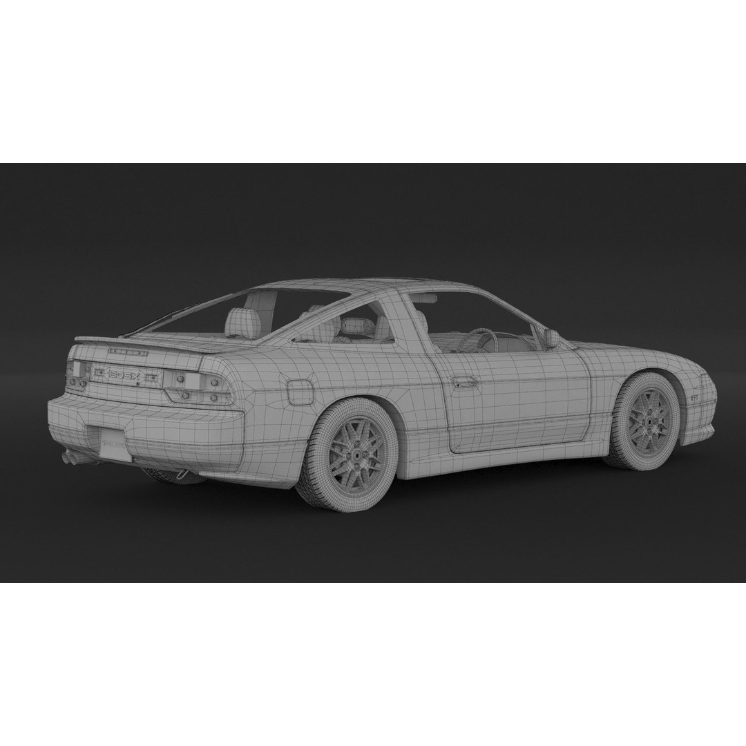 Nissan 180SX 3D Model – High Poly Game Asset, FBX, OBJ Formats - View 11
