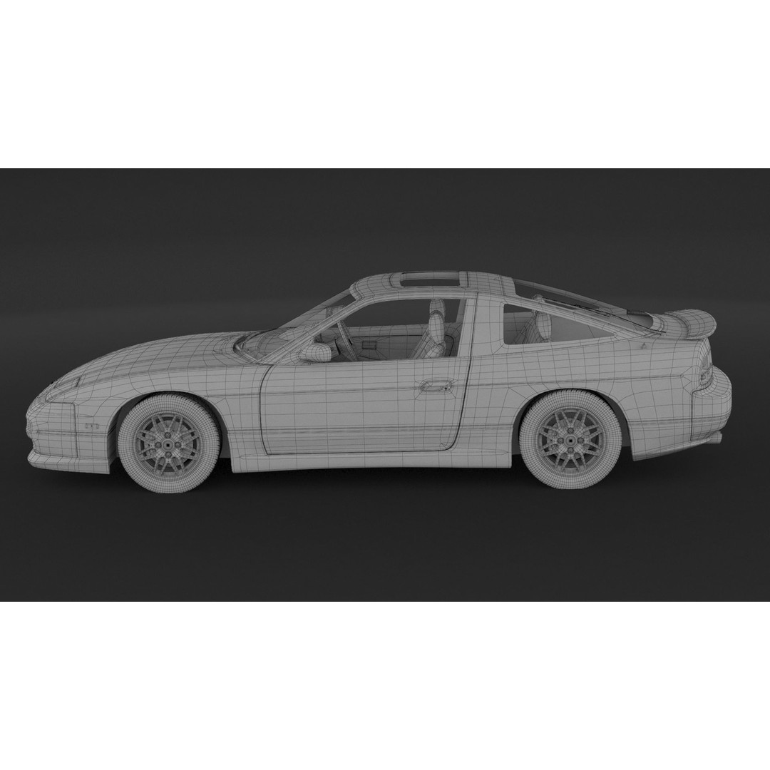 Nissan 180SX 3D Model – High Poly Game Asset, FBX, OBJ Formats - View 12
