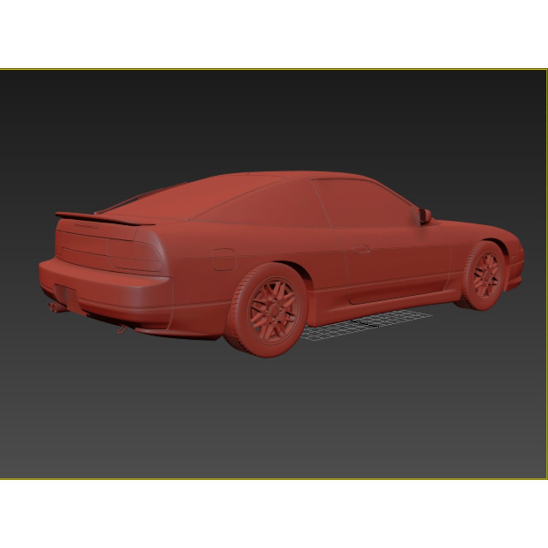 Nissan 180SX 3D Model – High Poly Game Asset, FBX, OBJ Formats - View 14