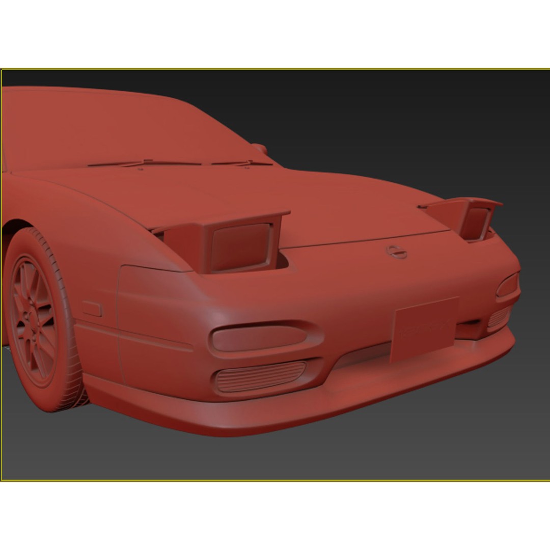 Nissan 180SX 3D Model – High Poly Game Asset, FBX, OBJ Formats - View 16