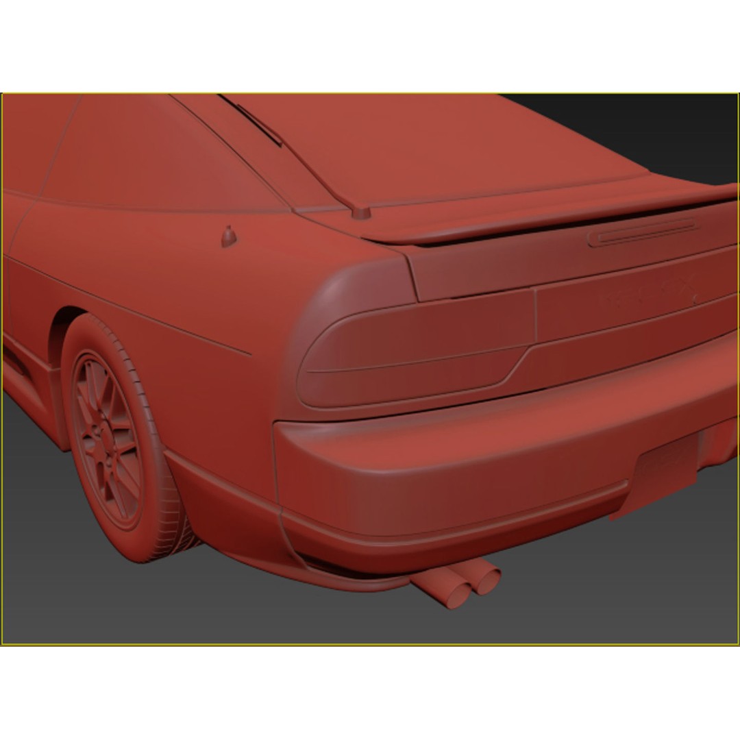 Nissan 180SX 3D Model – High Poly Game Asset, FBX, OBJ Formats - View 17
