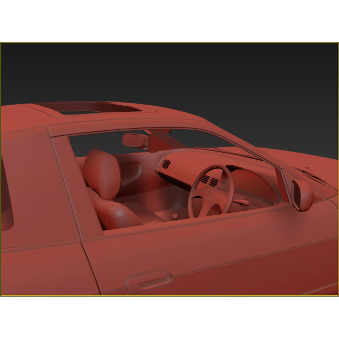 Nissan 180SX 3D Model – High Poly Game Asset, FBX, OBJ Formats - View 18