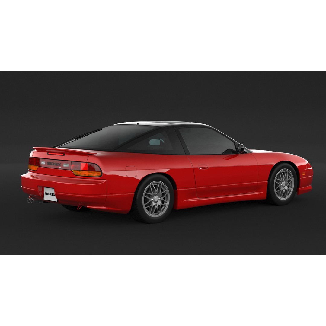 Nissan 180SX 3D Model – High Poly Game Asset, FBX, OBJ Formats - View 3
