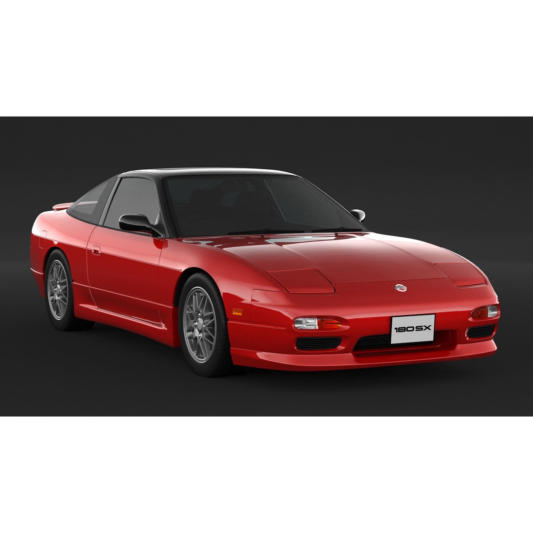 Nissan 180SX 3D Model – High Poly Game Asset, FBX, OBJ Formats - View 4