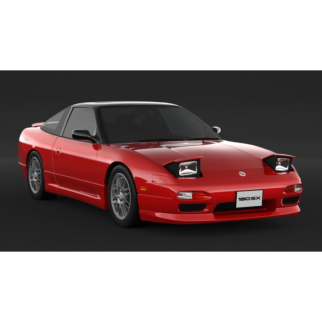 Nissan 180SX 3D Model – High Poly Game Asset, FBX, OBJ Formats - View 5