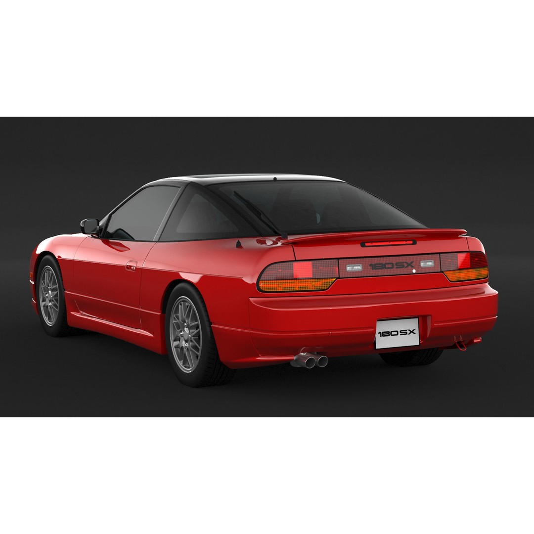 Nissan 180SX 3D Model – High Poly Game Asset, FBX, OBJ Formats - View 6