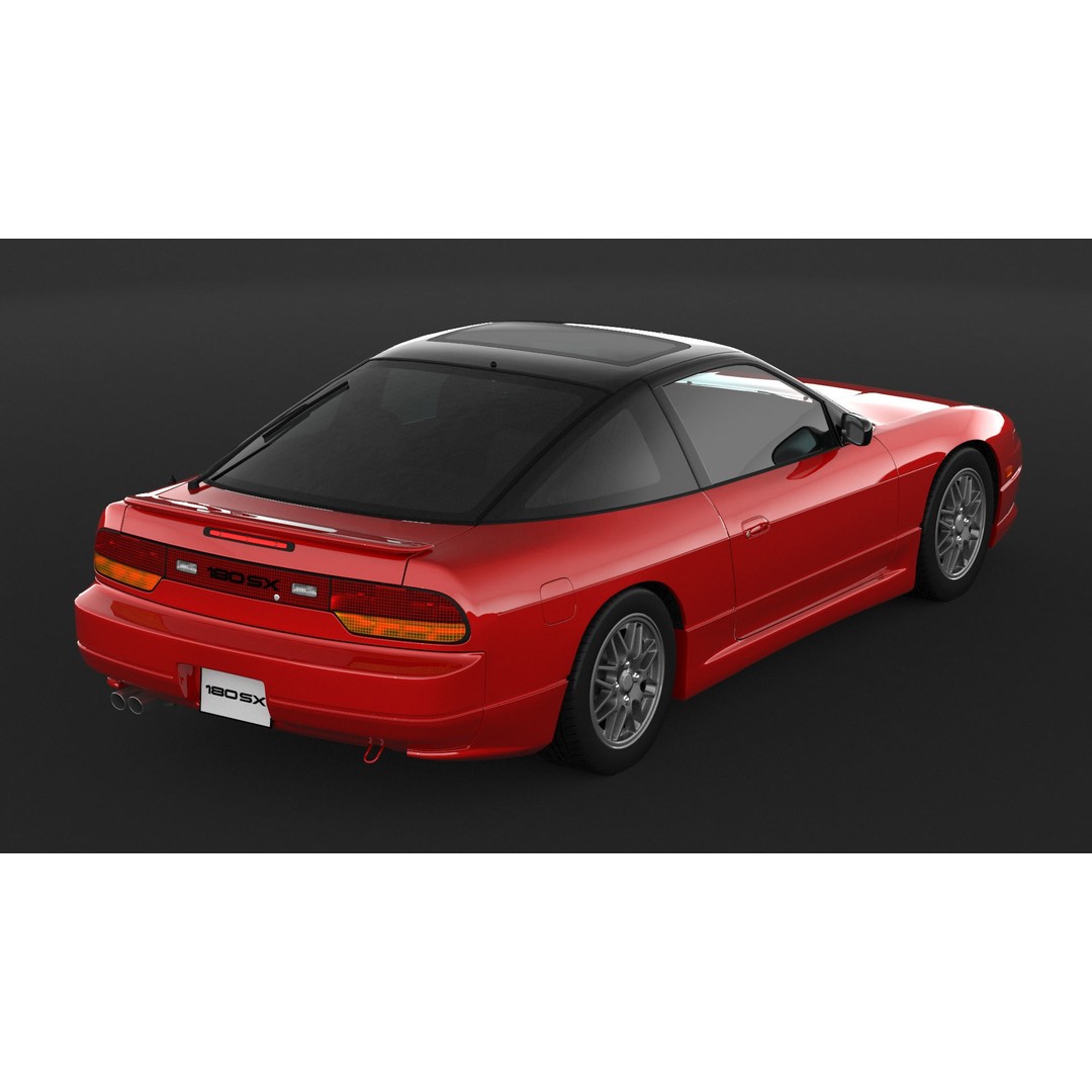 Nissan 180SX 3D Model – High Poly Game Asset, FBX, OBJ Formats - View 9