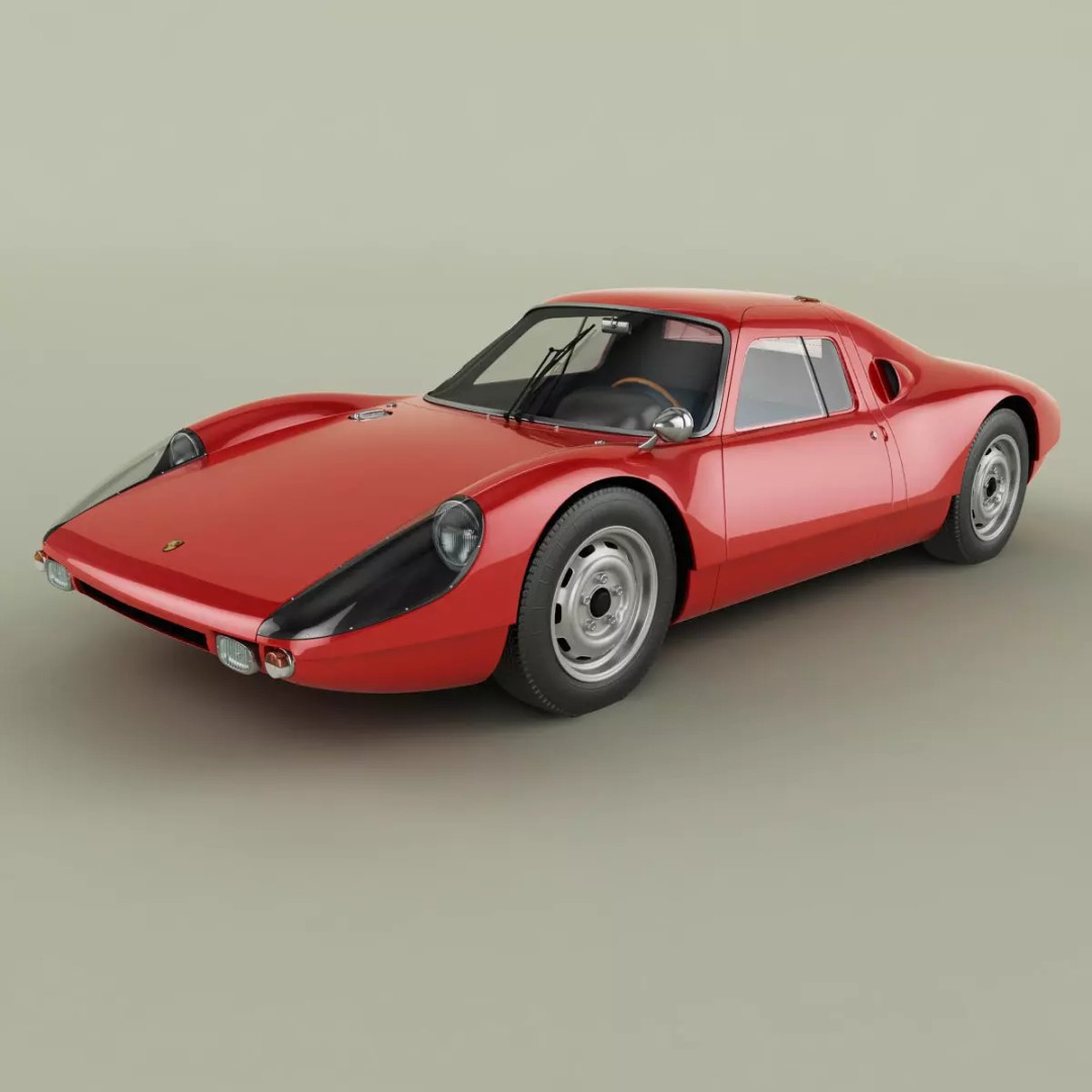 Porsche 904 GTS 3D Model – High Poly Racing Car Asset, FBX, OBJ - View 2