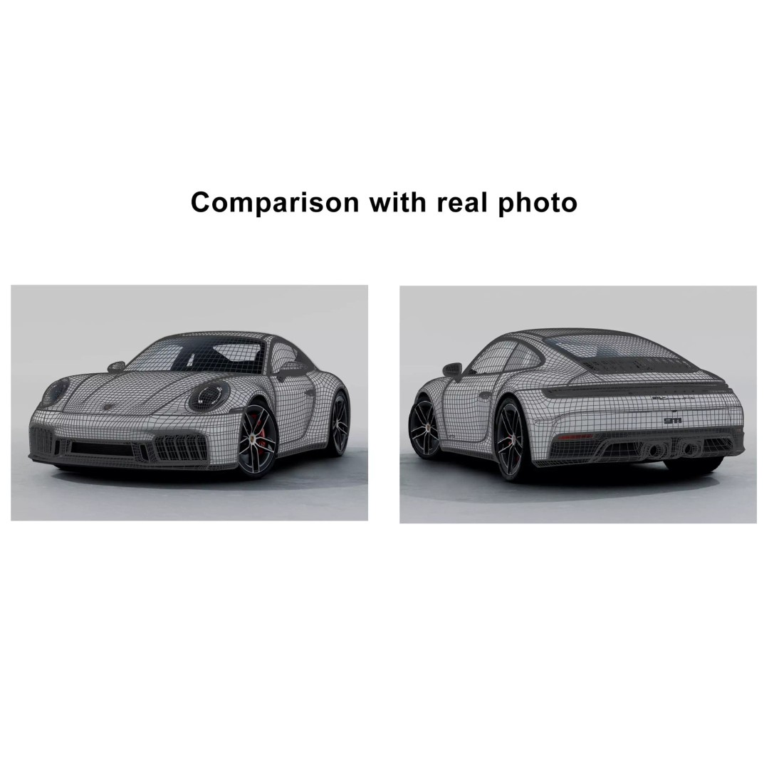 2026 Porsche 911 Carrera 4 GTS 3D Model – High Poly Game Asset, FBX, Blender - View 34