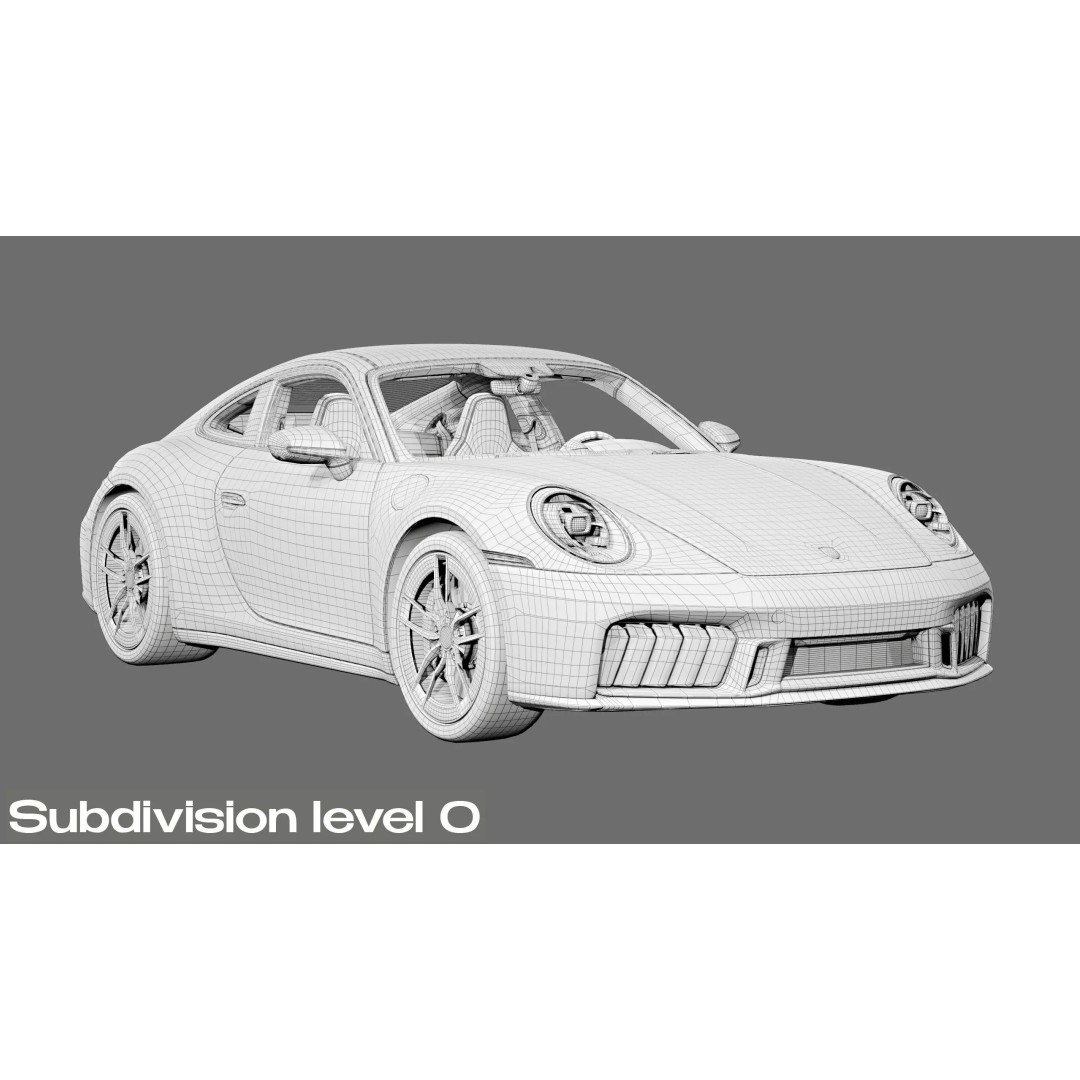 2026 Porsche 911 Carrera 4 GTS 3D Model – High Poly Game Asset, FBX, Blender - View 38