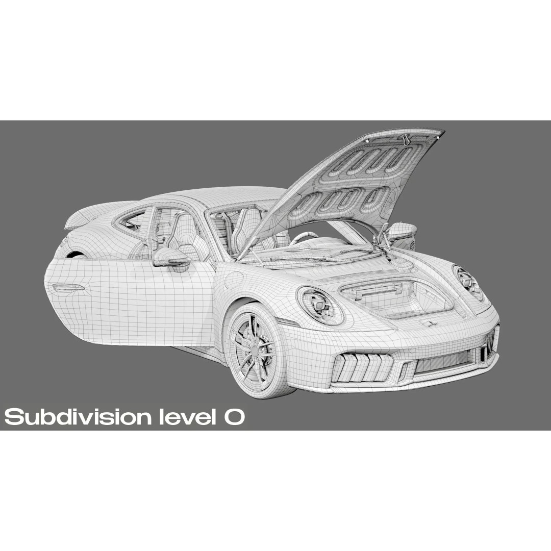 2026 Porsche 911 Carrera 4 GTS 3D Model – High Poly Game Asset, FBX, Blender - View 40