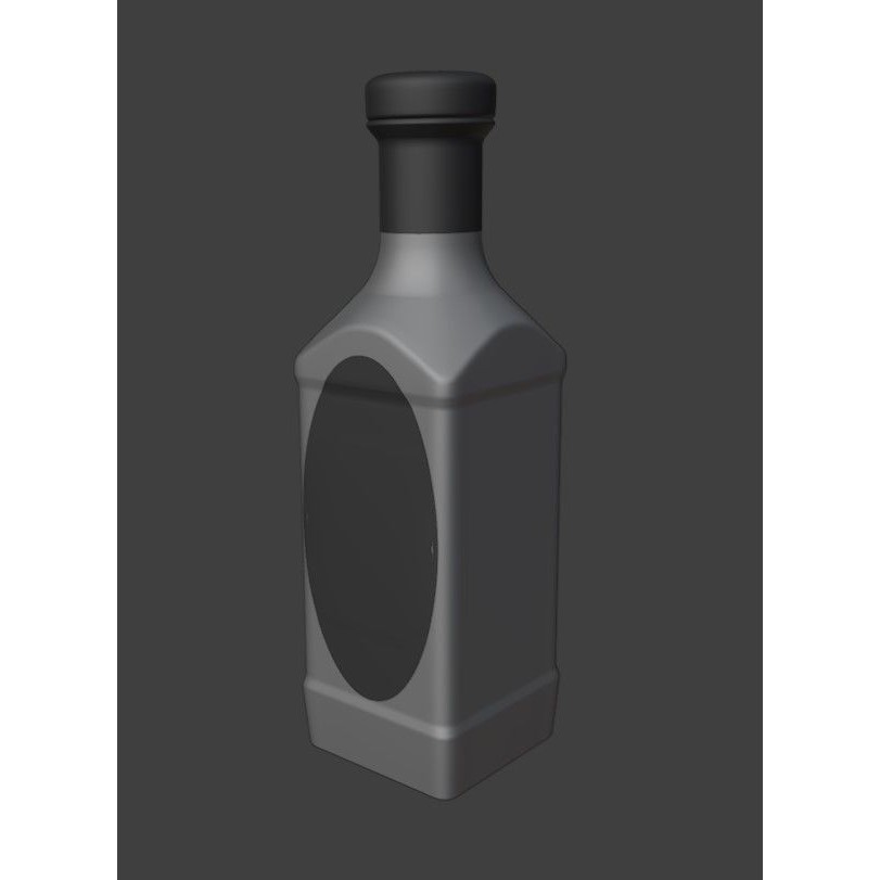 Coriander Sauce Bottle - Low-Poly 3D Model - View 10